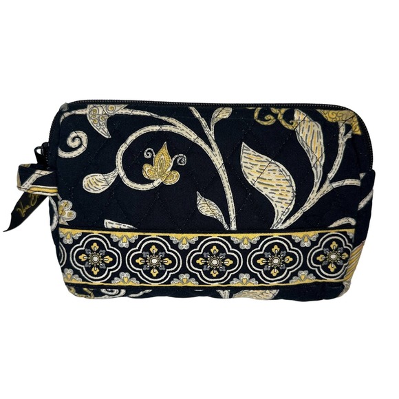 Vera Bradley Yellow Bird Small Cosmetic Lined Zipper Make-Up Toiletries Bag - Picture 1 of 8
